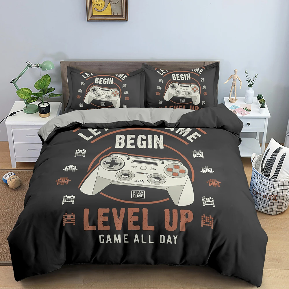 

Gamer Duvet Cover Set Bedding 220x240 King Size Kids Boys Girls Bed Set Game Quilt Cover Comforter Cover Bedding Set 2/3Pcs