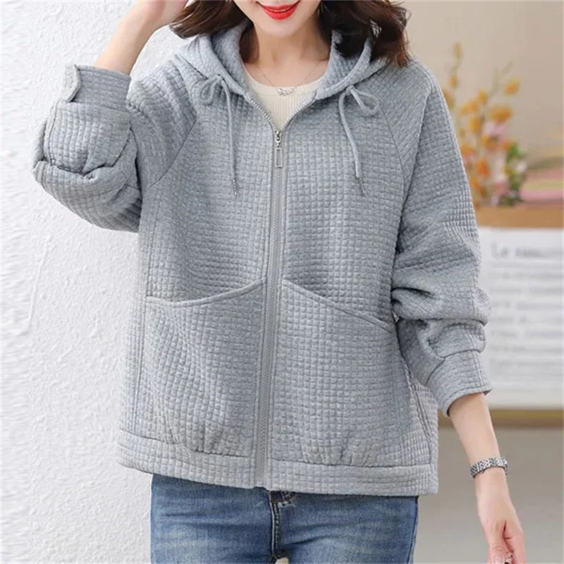 Женский короткий свитер с бархатной подкладкой свободная куртка хлопковой