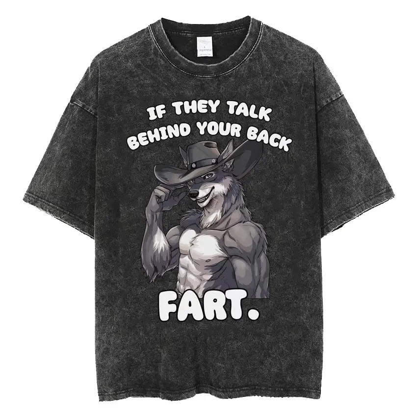 Vintage Washed Don't Ligma Be Sigma Funny Wolf Meme Tee Shirt Mens Clothing Harajuku Fashion Oversized T-shirt Unisex Streetwear