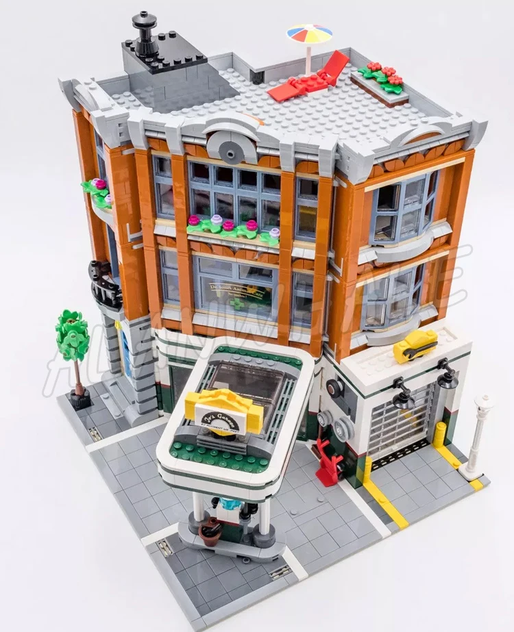 2462 шт. модульный угловой гараж Creative Expert 1950-х годов АЗС-станция мастерская