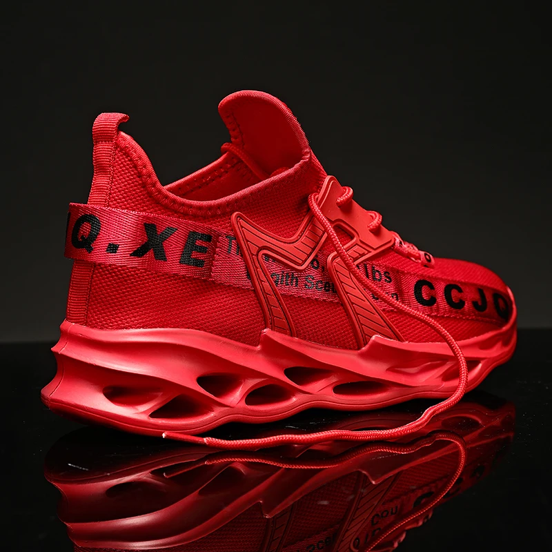 JIEMIAO New Men Running Shoes Mesh Breathable Male Sneakers Light Sports Shoes Comfortable Athletic Training Footwear Plus Size