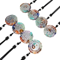 vintage seven chakra power stone necklace synthetic pendant natural gravel crystal pendant jewelry resin sweater chain 7 chakra