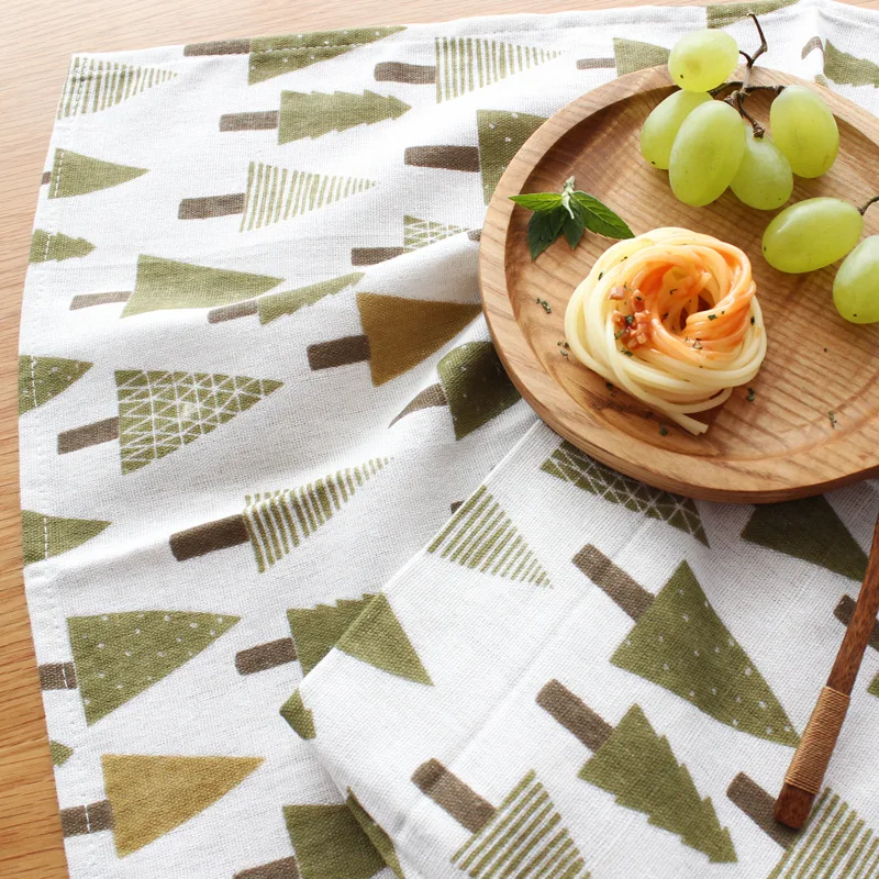 Мультяшные пасторальные салфетки из хлопка и льна простые квадратные с