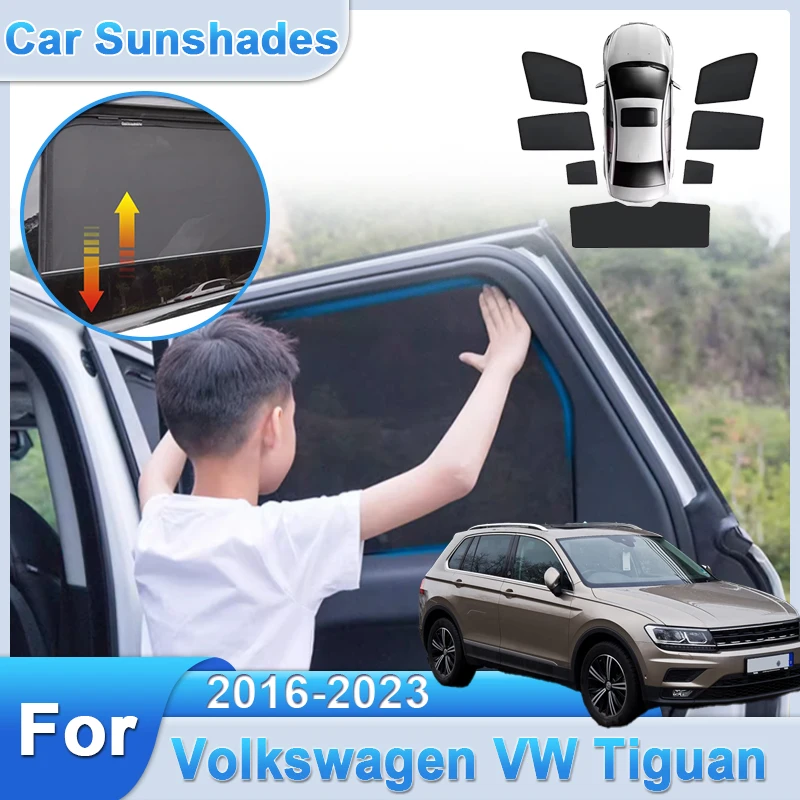 Для Volkswagen VW Tiguan Allspace L 7-Seat AD BW MK2 2016-2023 Сетчатый солнцезащитный козырек сетка для