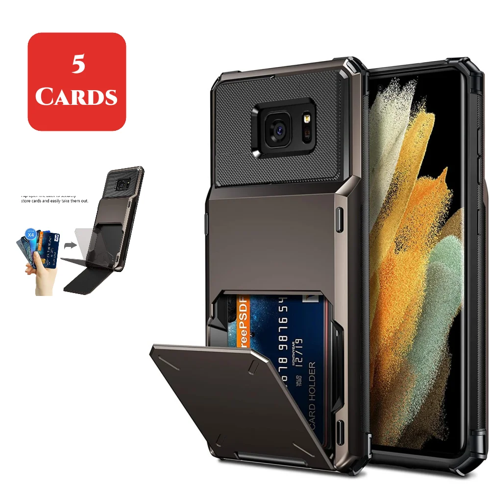 

Wallet ID Slots Credit Card Cover Case for Samsung S7 S8 S9 S10 S20 S21 S22 S23 Ultra Plus S23+ Cover for Galaxy S7 Funda Coque