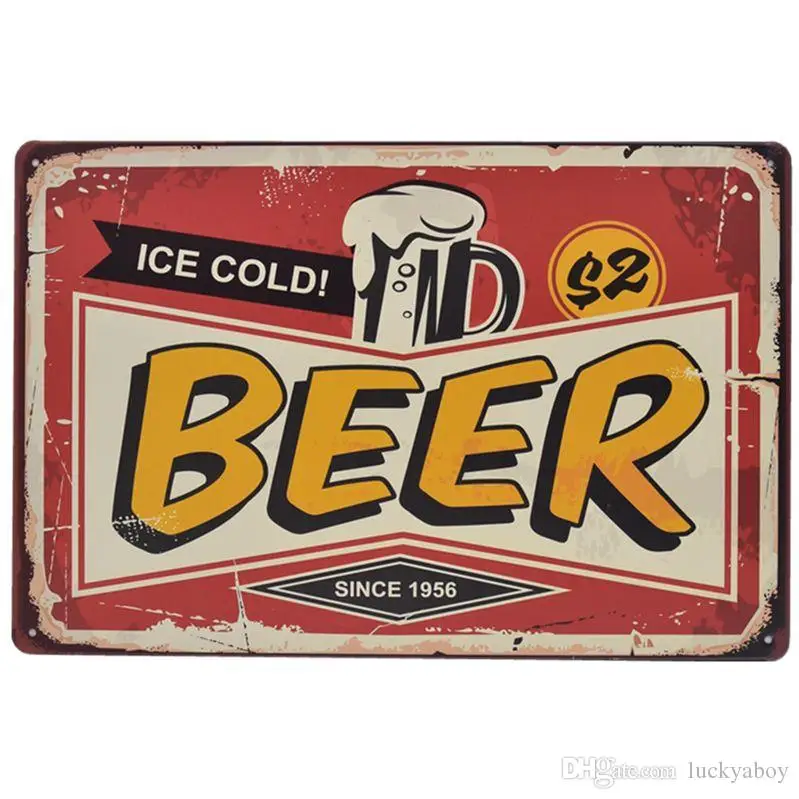 

Ice Cold Beer Retro Metal Sign Vintage Craft Tin Sign Retro Metal Painting Poster Bar Pub Wall Art