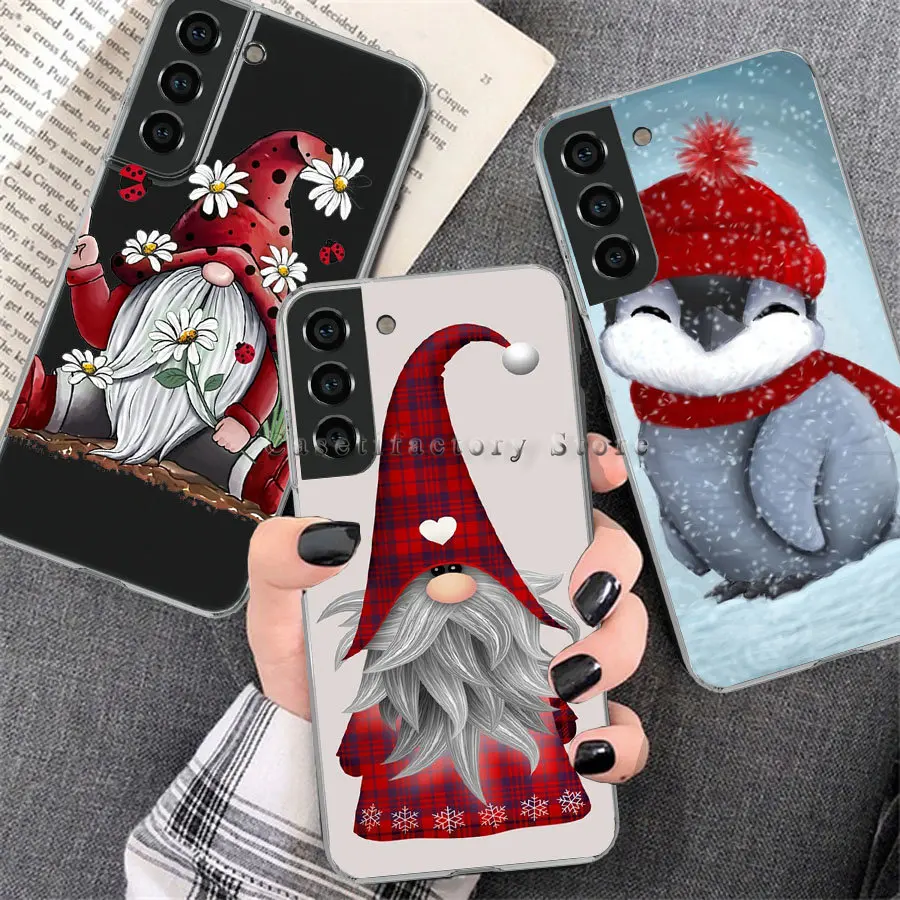 

Luxurious Christmas Snowman Phone Case for Samsung Galaxy S22 S21 FE 5g S20 S10 Plus Note 20 Ultra A71 A52 A32 Happy Cover Shell
