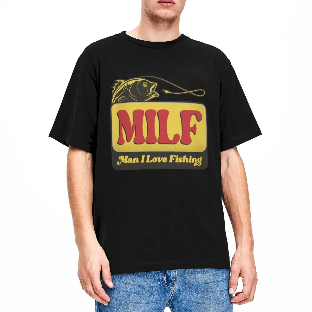 

MILF Man I Love Fishing Accessories Shirt Men Women Casual Cotton Tee Shirt Crew Neck Short Sleeve Classic Clothes