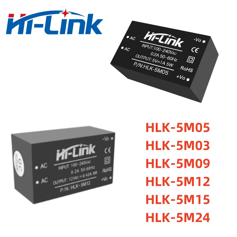 Hilink 5M05 AC DC 220V to 3.3V 5V 9V 12V 15V 24V 5W Power Supply Module HLK-5M05 Adjustable Step Down Converter Smart Home