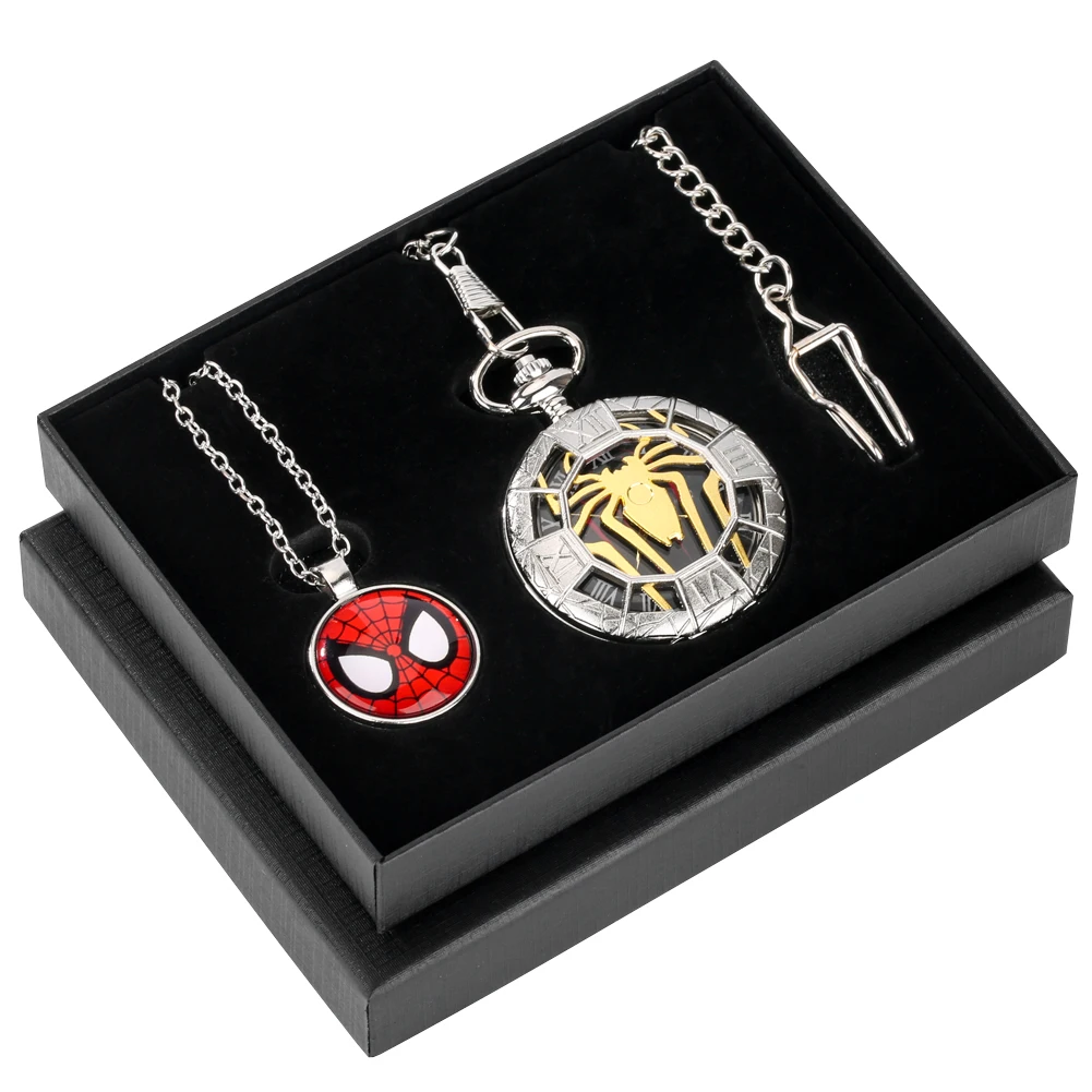 Birthday Gifts Pocket Watch Sets Quartz Fob Chain Pocket Clock Vintage Fashion Pendant Necklace Box Set Present for Men Boy