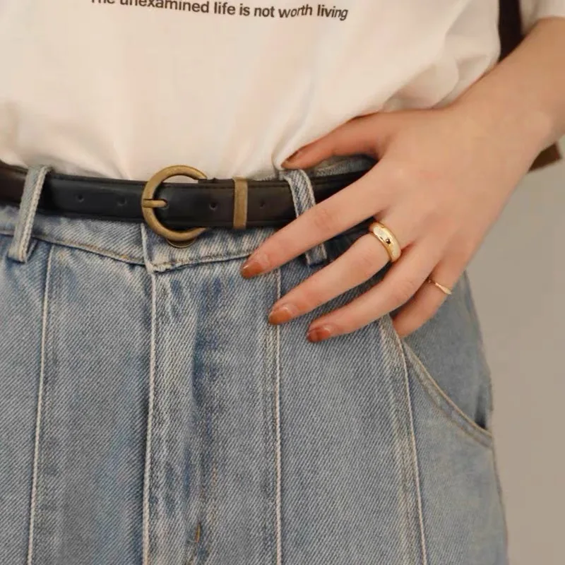 Женский ремень простой и универсальный модный Индивидуальный джинсовый в стиле