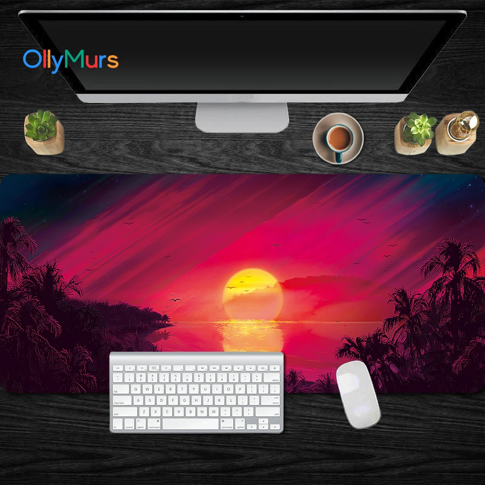 

Sunset Large Gaming Mouse Pad Lock edge Mouse Mat Keyboard Pad Desk Mat Computer Accessories Gamer Mousepad for Laptop Notebook
