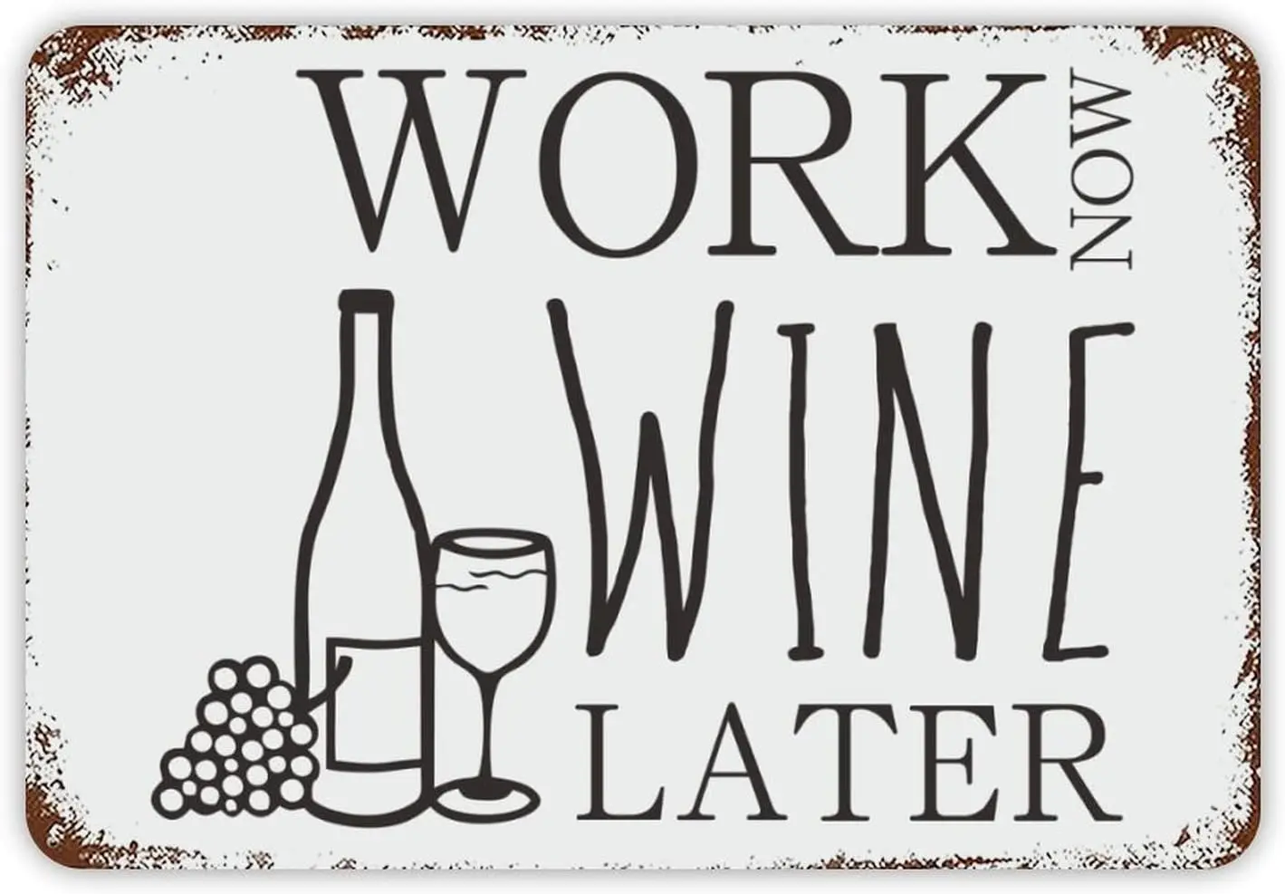 Work Now Wne Lter Metl Tn Sgn 128 nch Доставость Retl Sre Home Resturnt Br Wll Decor Post