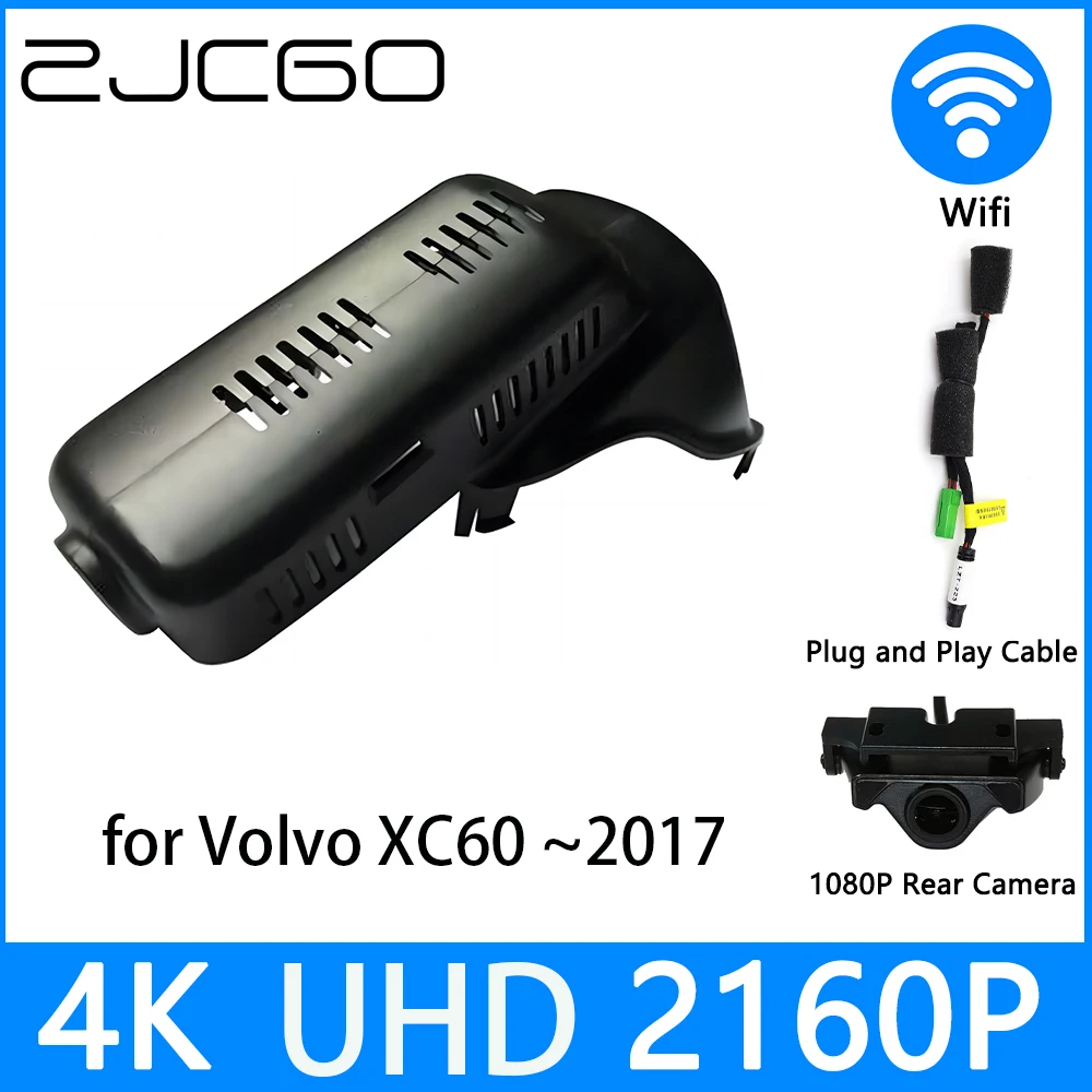 

Видеорегистратор ZJCGO 4K UHD 2160P, Автомобильный видеорегистратор DVR с ночным видением для Volvo XC60 2008 2009 2010 2011 2012 2013 2014 2016 2015 2017