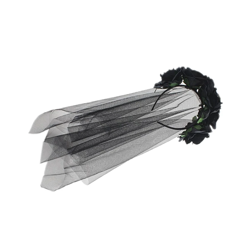 

Veil Halloween Headband Flower Dead Headpiece The Roseday Blackfloral Makeup Women Decor Mexicanheadbands Festivalhair Lace
