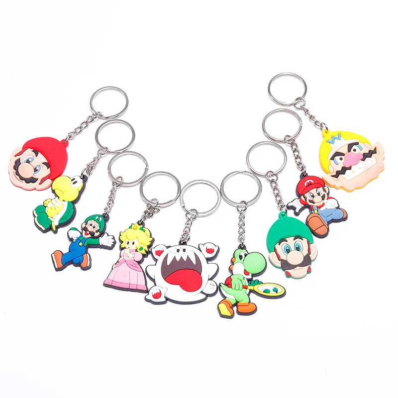 

Super Mary Bros Cartoon Key Chain Mini Luigi Yoshi Anime Figure Key Ring Kids Toy Pendant Keychain Key Holder Fashion Trinkets