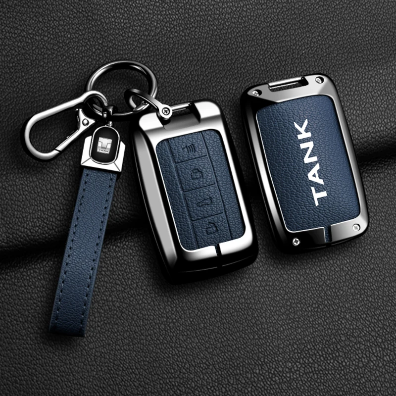

Автомобильные аксессуары из цинкового сплава, кожаный чехол с дистанционным управлением, чехол-держатель для ключей, цепочка для Great Wall GWM WEY TANK 300 500 Tank300