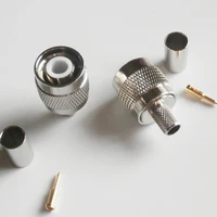 rf coax connector socket tnc male crimp for rg8x rg 8x rg59 lmr240 cable plug nickel plated brass coaxial adapters