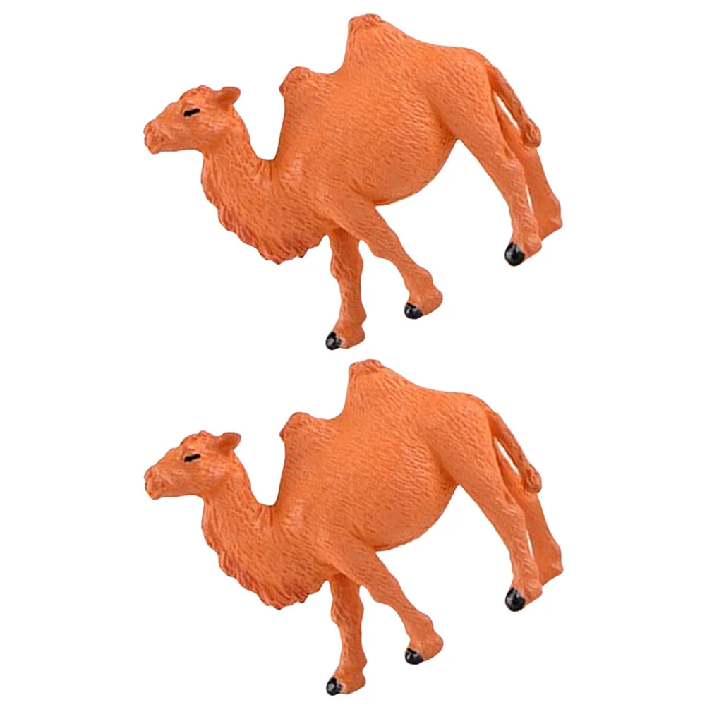 

2 Pcs Desktop Tiny Camel Statues Office Accessories Animal Plastic Craft Figurines Mini Decoration Adorn Ornaments