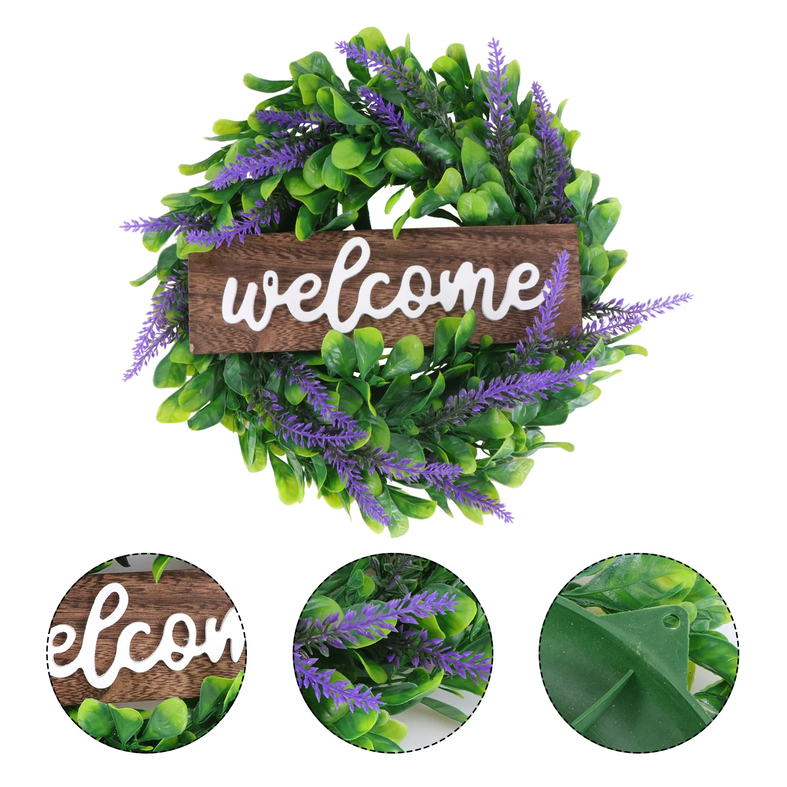 

1Pc Emulation Lavender Door Wreath Welcome Sign Welcome Door Sign Front Door Wreath Christmas Wreath Decorations