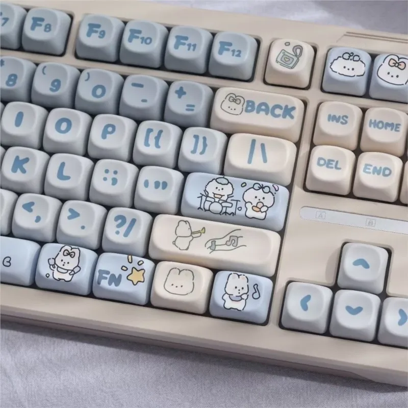 140 милые Мультяшные колпачки для ключей MOA Profile PBT комплект клавиш 61/64/68/84/75/87