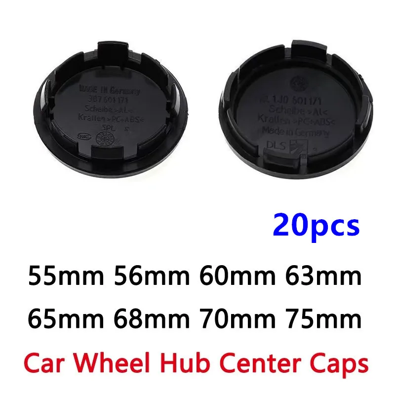 

20pcs 55mm 56mm 60mm 65mm 68mm 70mm 76mm Car Styling Wheel Center Cap Hub Covers Badge Accessories For Vw Jetta MK5 Golf Passat