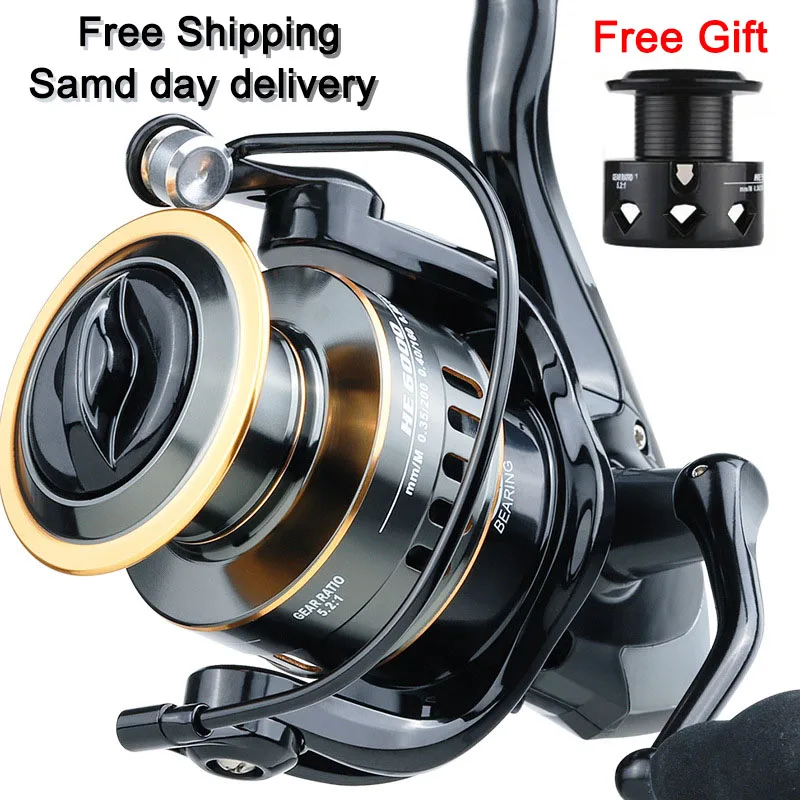 

2021 New Fishing Spinning Reel,5.2:1Gear Ratio 11+1BB 10KG Max Drag for Inshore Boat Rock Freshwater Saltwater Fishing Reel