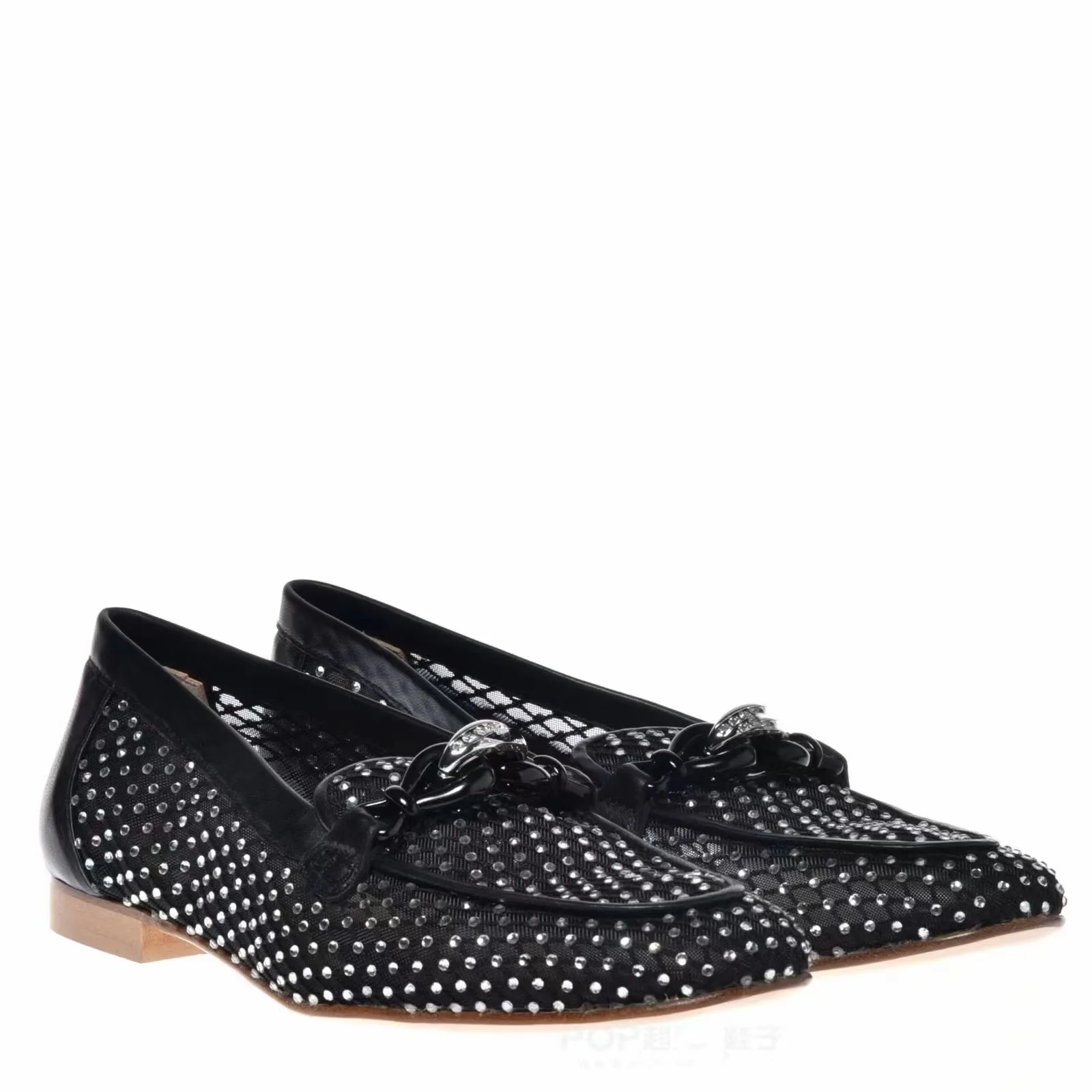 Туфли женские сетчатые дышащие с закрытым носком на плоской подошве для прогулок