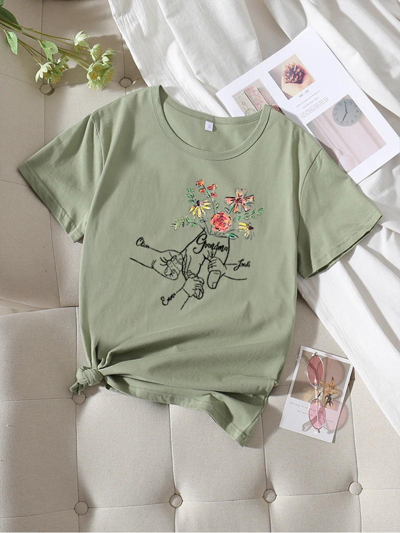 

Little Hands Holding Big Hands Couples T-shirt Ladies Hwfly T-shirts Spring 2022 Womens Fashion Women's Blouses New Cute Tops