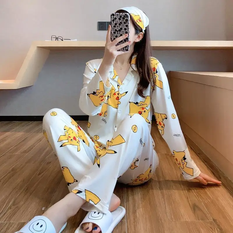 Новинка весна-лето 2021 симпатичные брюки с длинными рукавами Покемон Пикачу