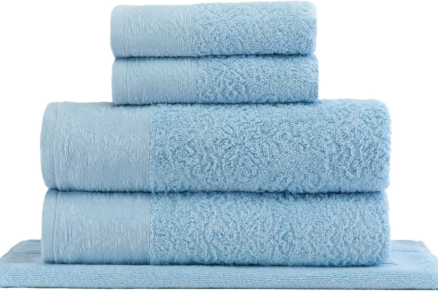 

car wash Set Bath Towels with 5 pieces PREMIUM Cotton Combed Yarn - Splendore Mint Green Microfiber Towels Bathroom Hotel Bath T