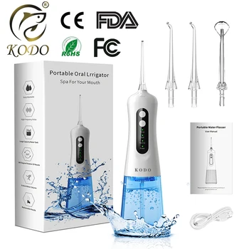KODO Oral Irrigator Water Flosser USB Rechargeable Portable Dental Water Jet 300ML Water Tank Waterproof Teeth Cleaner