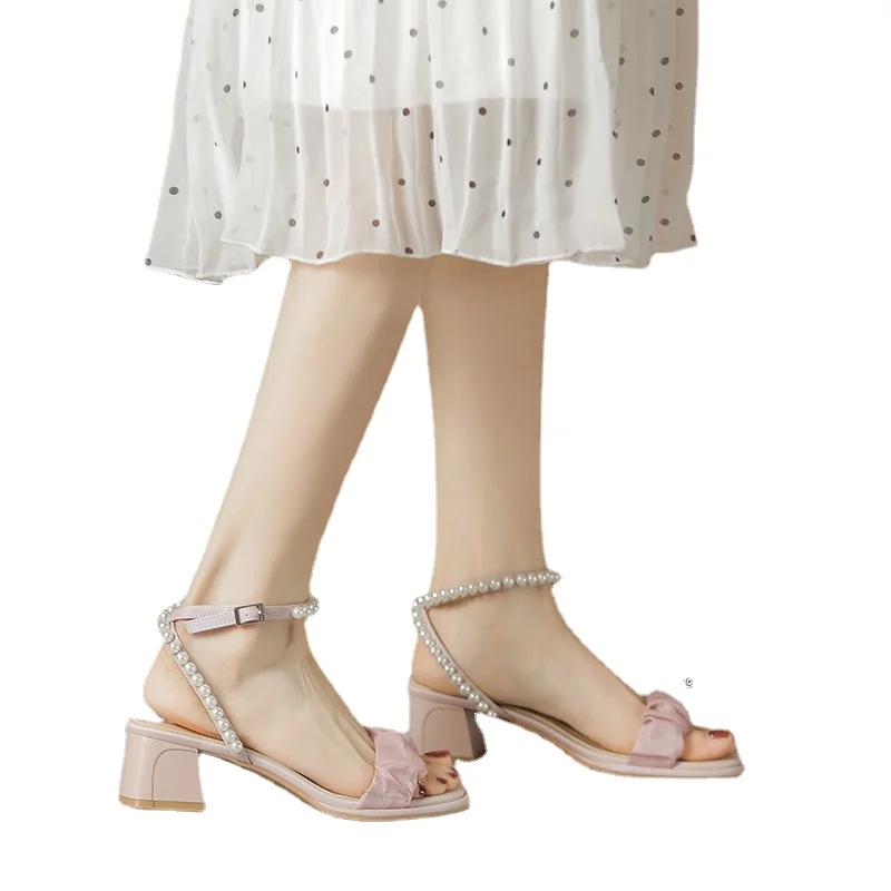 

DOGHC Clear Heels Beige Heeled Sandals Open Toe Buckle Strap Womens Shoes 2022 Black High Peep Luxury Girls New Comfort Summer