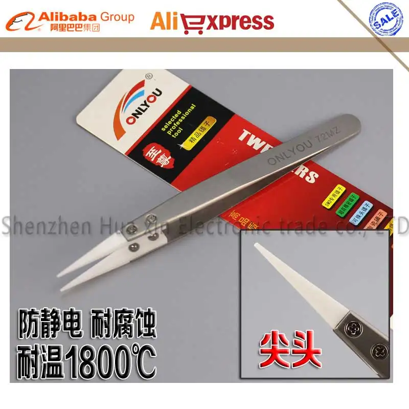 

Anti-Static High temperature resistance Pointed Ceramic Removable Tweezers stainless steel tweezers Heat Resistant Sharp Tip