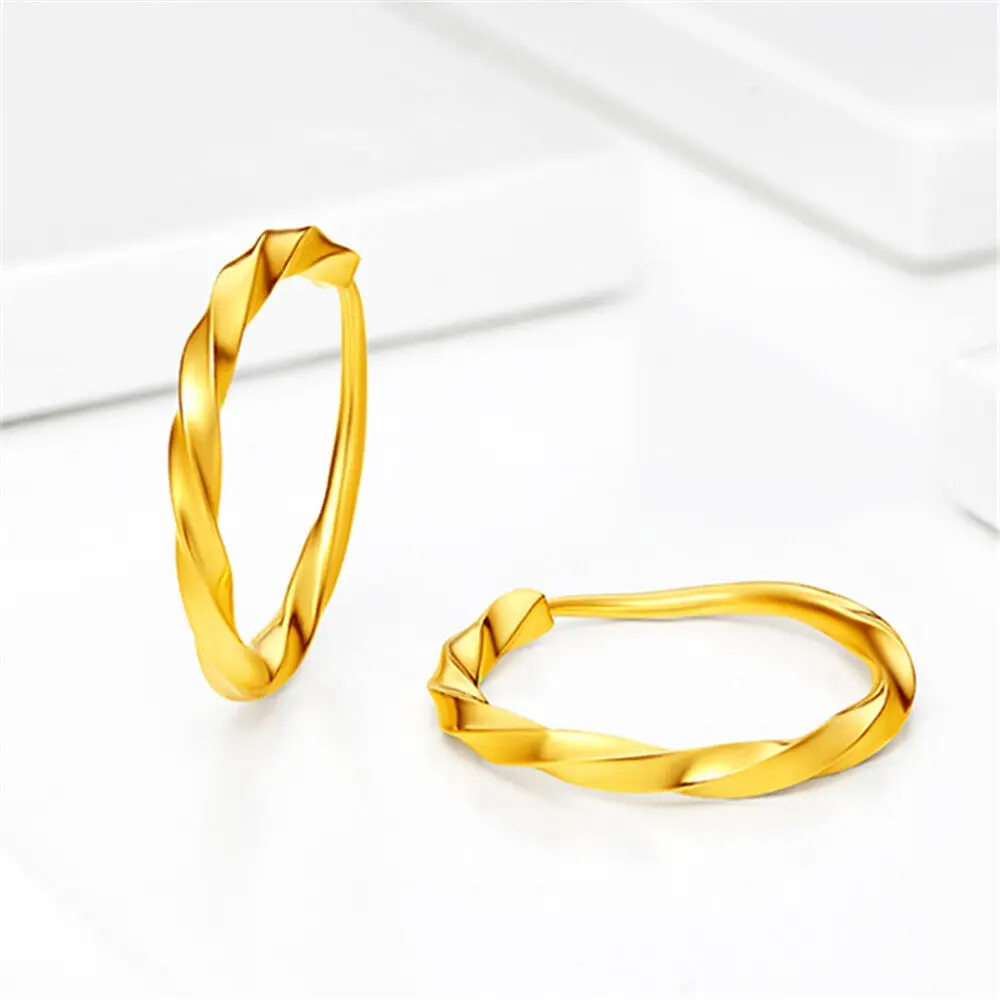 

Серьги женские из желтого золота 999 пробы, 24 К, 1,5-1,7 г