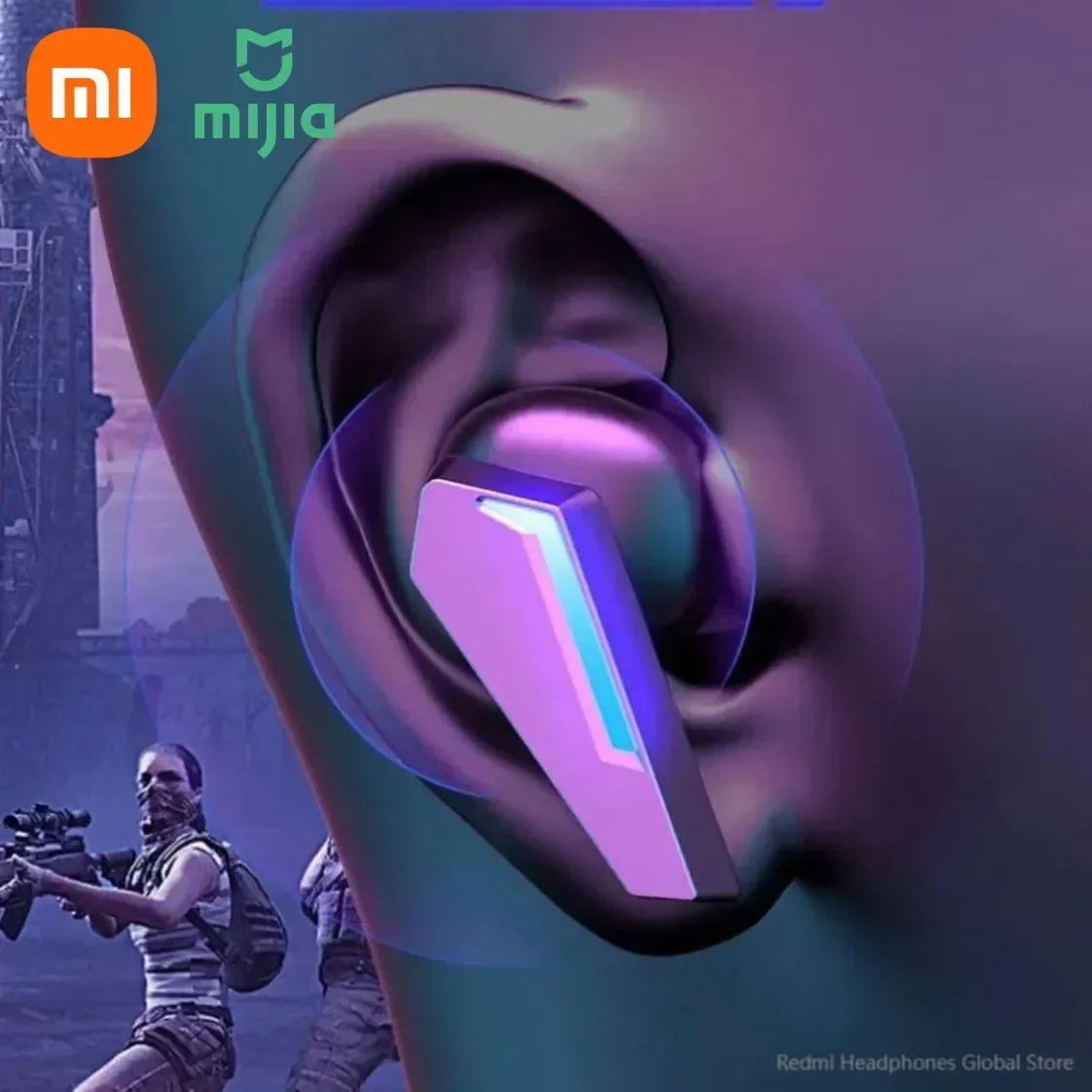 Фото Беспроводные Bluetooth-наушники Xiaomi M10 для звонков высокой четкости, высококачественные игровые спортивные водонепроницаемые наушники с шумоподавлением №4