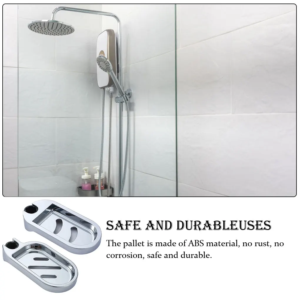 

2pcs Soaps Holder Adjustable Rod Tray Plate Gadget Pallet for Home