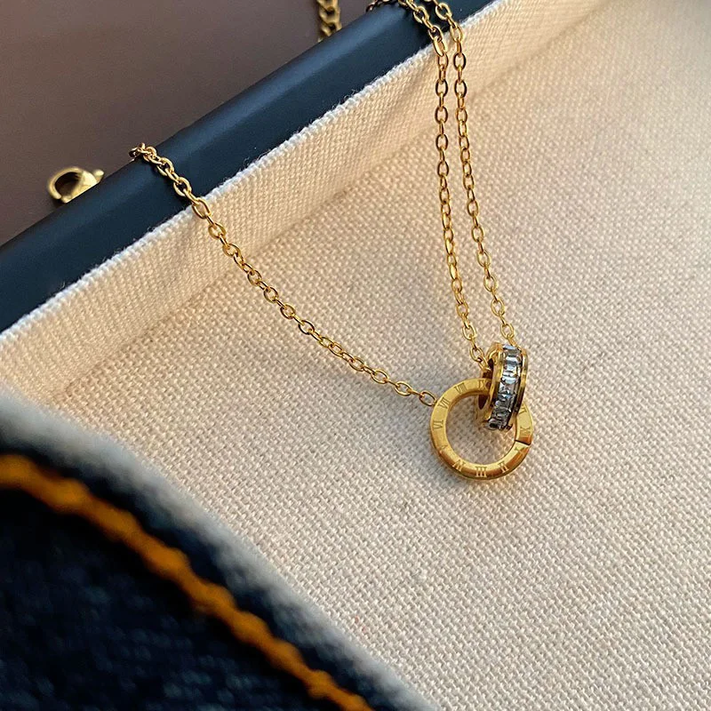 Позолоченный браслет из нержавеющей стали с ослепительным цирконом для женщин и