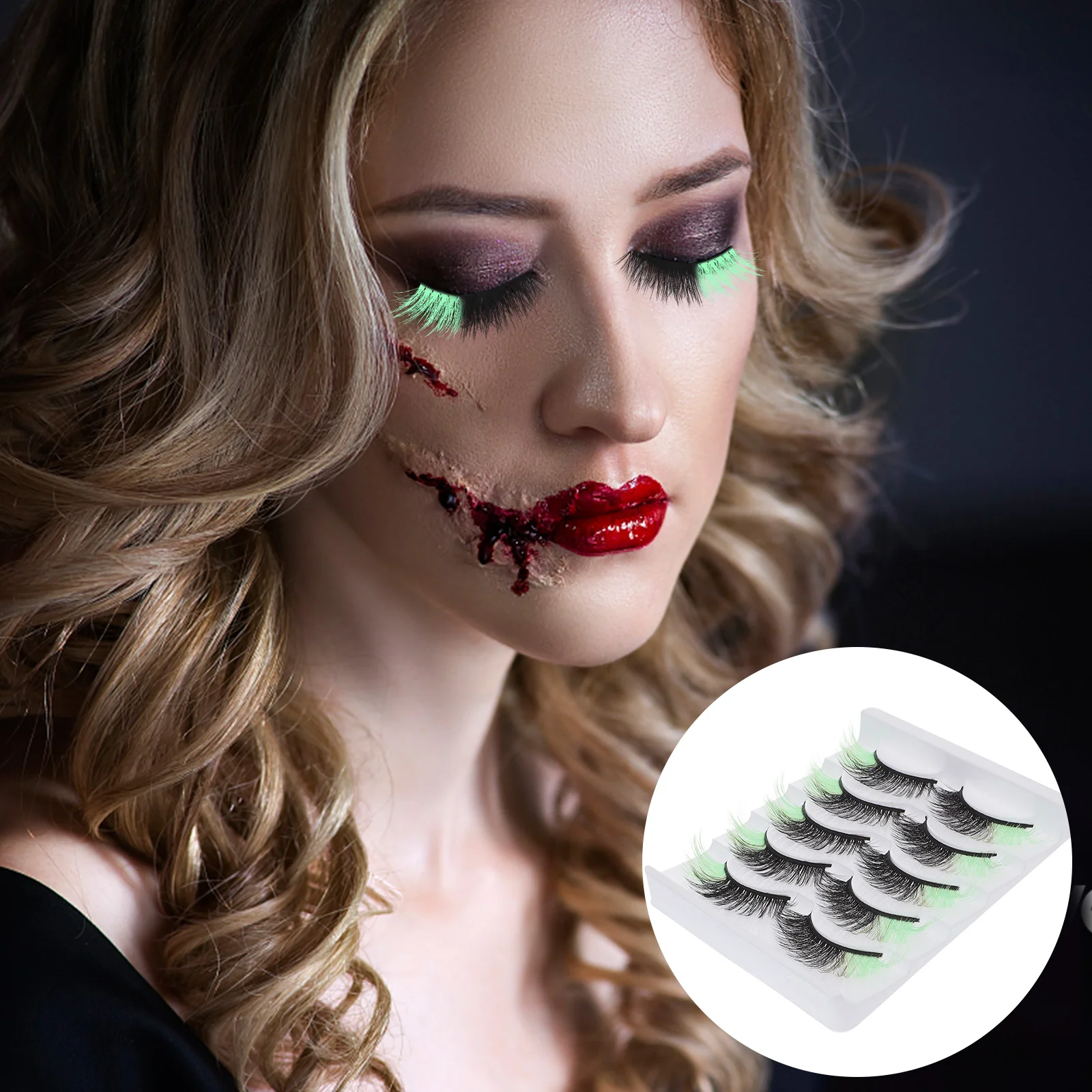 

Цветные ресницы ed, искусственные накладные ресницы, Хэллоуин, драматические ресницы, цветные косплей, удлинители, полоски, наращивание ресн...