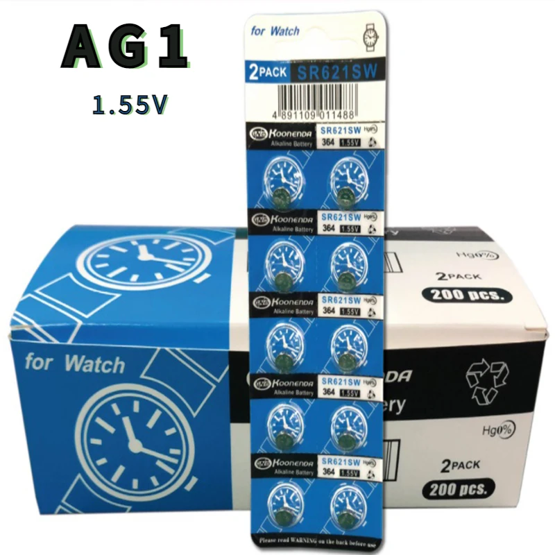 

20 PCS 1.55V AG1 364 LR621 SR621SW Button Batteries For Watch Toys Remote Cell Coin Battery