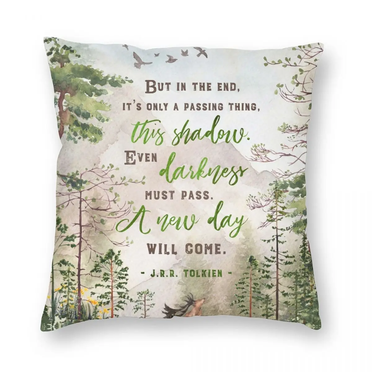 

Watercolor Flowers Letters Pillowcase Printed Polyester Cushion Cover Decorations Pillow Case Cover Home Square 40*40cm