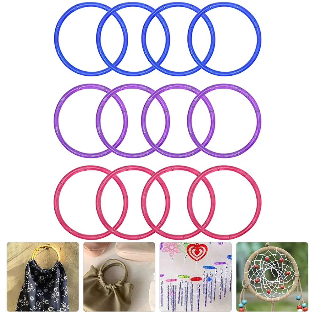 

12 Pcs Macrame Supplies Floral Hoop Dreamcatcher Ring Ornament Wreath Wind Chime DIY Circle Metal Chimes Pipes Rings Hoops Hat