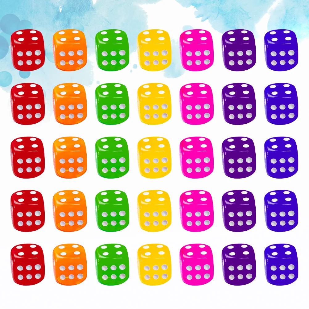 

50 Pcs Dices Transparent Game Thicken Dice for Night Bar KTV Party
