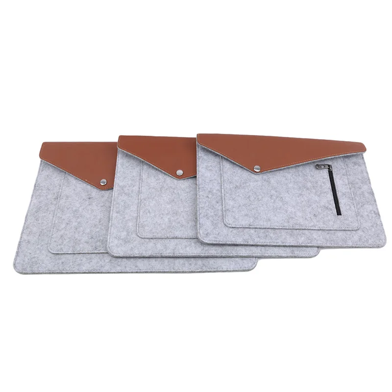

2021 Hot 13 Inch Light Gray Fashion Business High-Grade Felt Cloth Laptop Liner Bag Notebook Wool Felt Computer Protective Cover