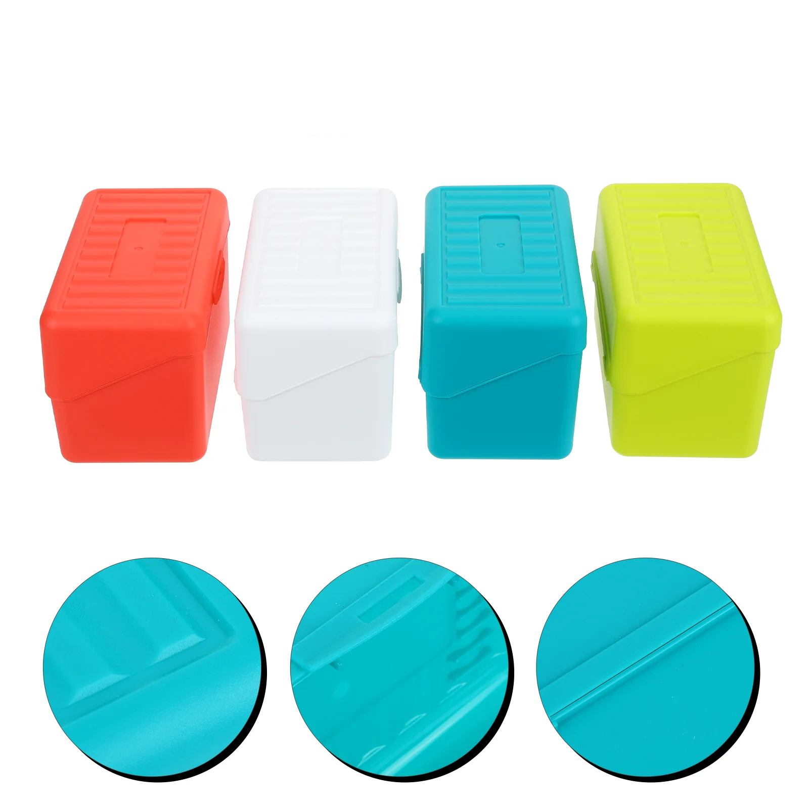 

4 Pcs Plastic Go Containers Index Card File Box Holder 3x5 Bracket Flash Case Pp Note Cards