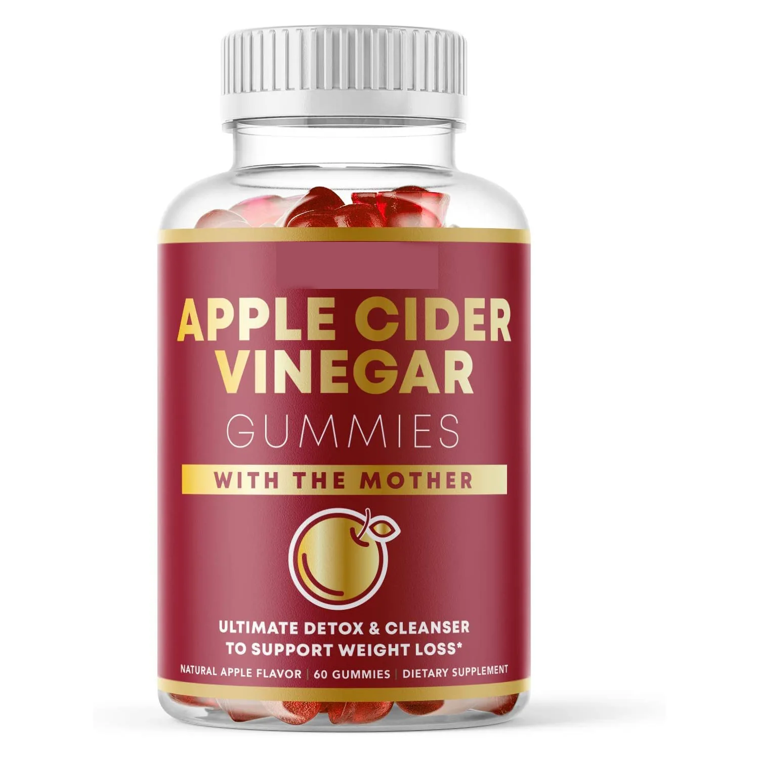 

60 capsul apple cider vinegar gummy digestive support creating flat abdomen with immune system support promoting clear skin tone