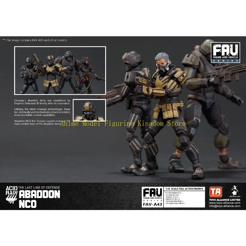 Фото В наличии: Фигурка Acid Rain War FAV-A43 Abaddon NCO 1/18, модель, украшение, игрушка, коллекционный аниме-подарок, подвижная фигурка солдата №4