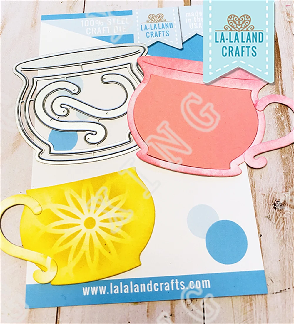 

2022 New Metal Cutting Dies Tea Cup Die Scrapbook Paper Craft Knife Blade Punch Decorate Embossing Template Diy Gift Card Molds