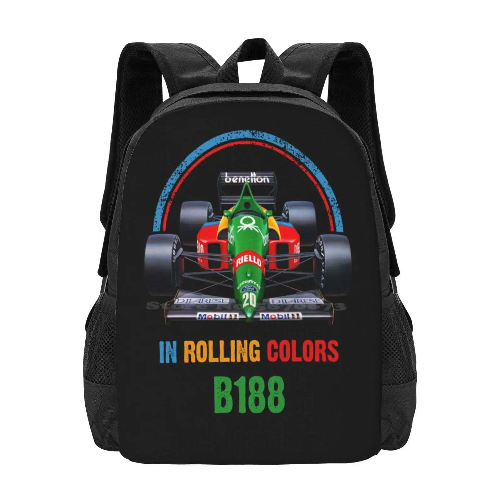 

B188 School Bags Travel Laptop Backpack Cars Motorsport Autosport Car Geek Vintage Racing B188 80S 90S Grand Prix Retro