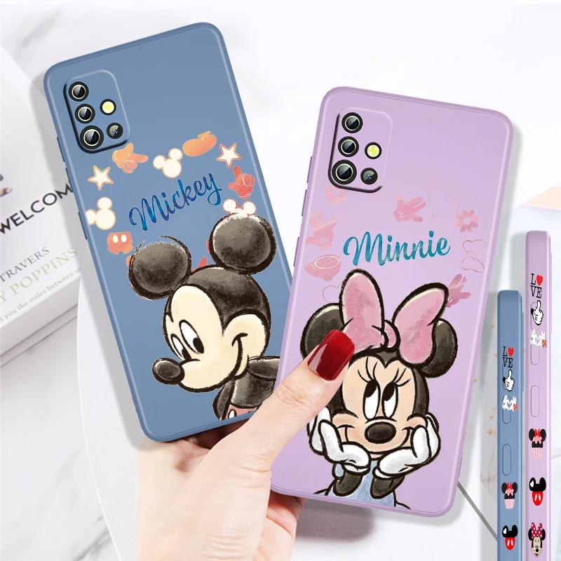 

Couple Mickey and Minnie For Samsung A73 A71 A53 A51 A31 A21S A52 A32 A22 A13 A12 A50 A30 A20 A03S Liquid Left Rope Phone Case
